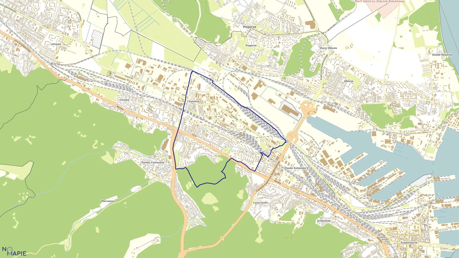 Mapa obrębu CHYLONIA w mieście Gdynia
