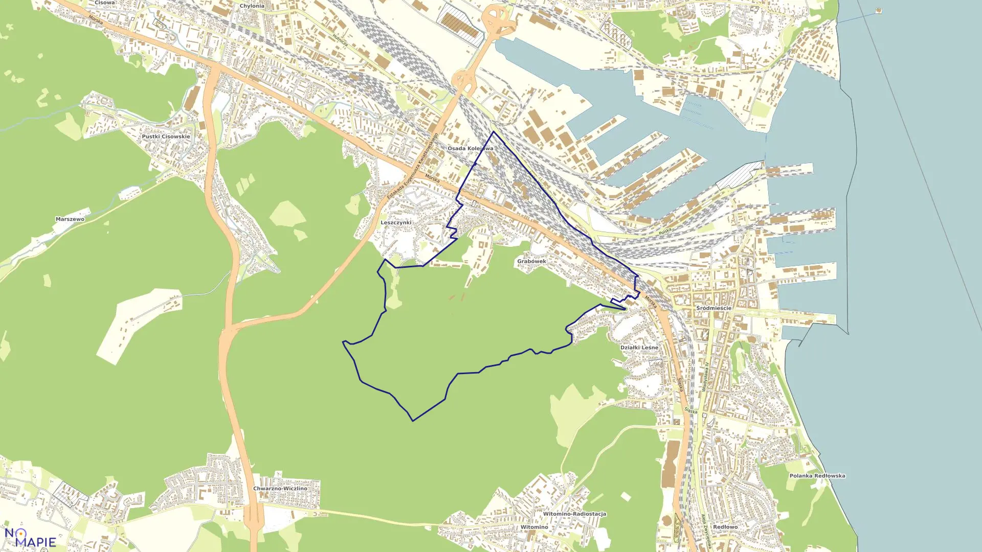 Mapa obrębu GRABÓWEK w mieście Gdynia