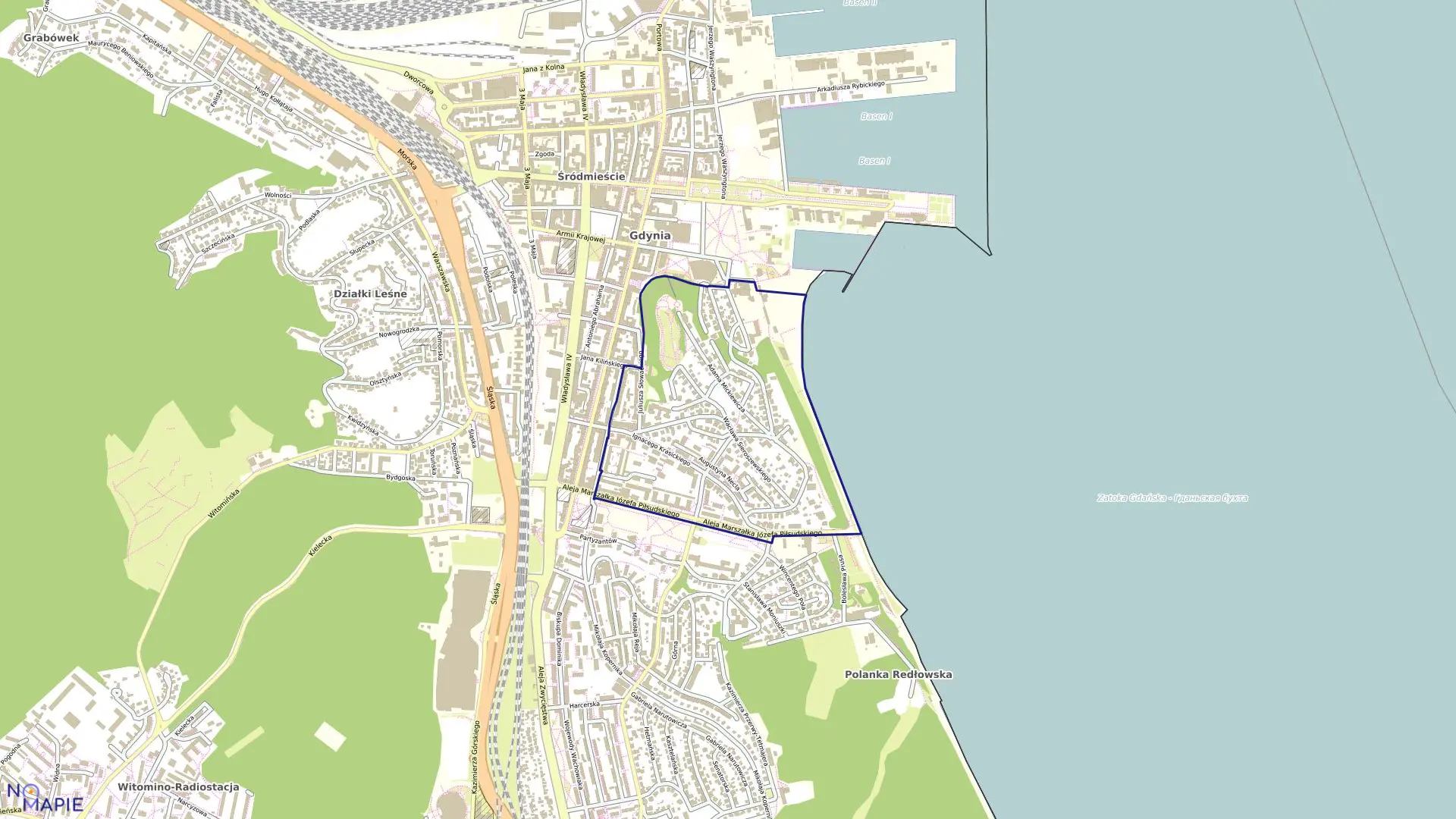 Mapa obrębu KAMIENNA GÓRA w mieście Gdynia